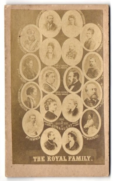 Photograph The Royal Family, Pcess. Schleswig-Holstein, Pcess. of Hesse, Queen