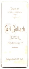 Photograph Carl Bellach, Leipzig, Gellertstrasse 12, portrait young lady in Kle