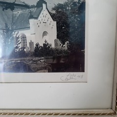 Fjaras Church Kyrkby Sweden Framed 1948 Original Photograph art work signed rare