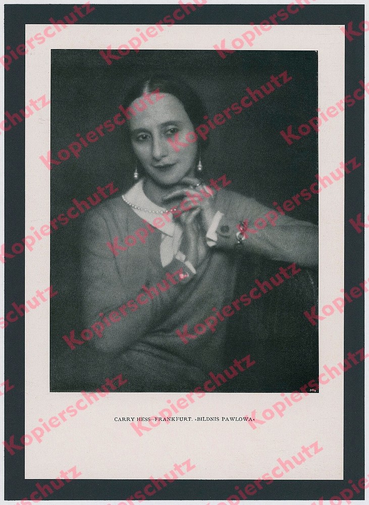 Photograph Carry Hess portrait Anna Pavlova fashion dance ballet opera Frankfurt 1927