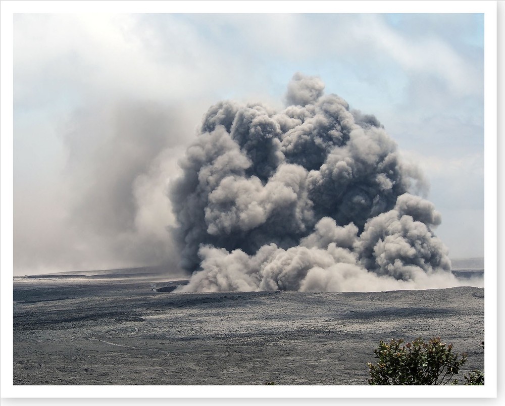 2018 Kilauea Volcano Summit Explosion Ash Plumes Silver Halide Photo