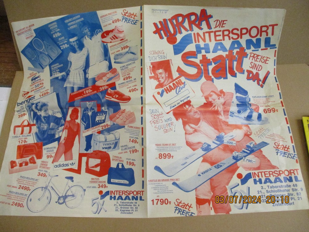 1987 Intersport Promotional Flyer A3