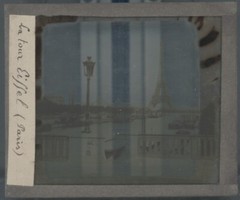 Eiffel Tower Paris Seine Glass Plate Photograph Sepia Positive 8,5×10 cm