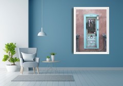 SET of THREE – Santa Fe Blue Door New Mexico Adobe Turquoise Photography Print