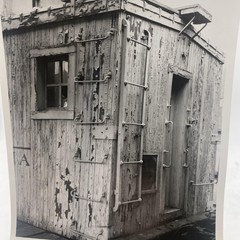 Weathered Railroad Caboose Corner 4×5 Black White Glossy Photograph Original