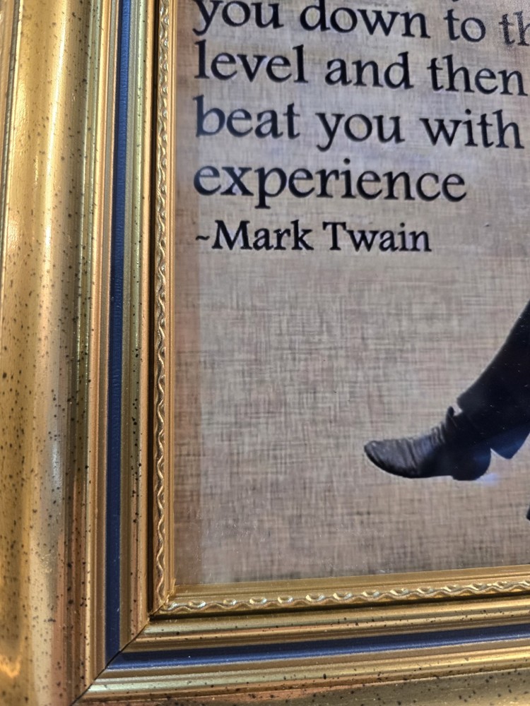 Mark Twains «The Futility of Arguing with Unreasonable Individuals» Framed 12×14