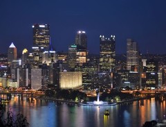 Pittsburgh at Night 16″ x 20″ Color print 20″ x 24″ Double Mat by Rob Power