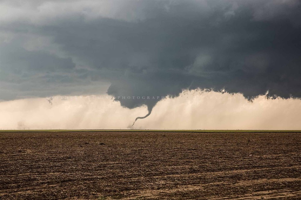 Tornado Photography Print: Kansas Storm Dirt Field Thunderstorm Weather Photo