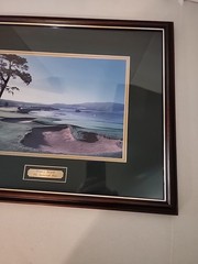 PEBBLE BEACH The Eighteenth Hole. Professionally Framed Picture. 17 & 1/2 X 22