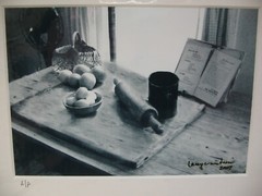 ART PHOTOGRAPHY Cutting Board @ MKR 11×14 B&W Photo by Larry Santucci A/P COA