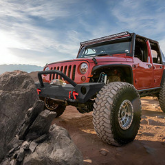 JK Front and Rear Bumper Set Compatible for 2007-2018 Jeep Wrangler JK, Rock Cra