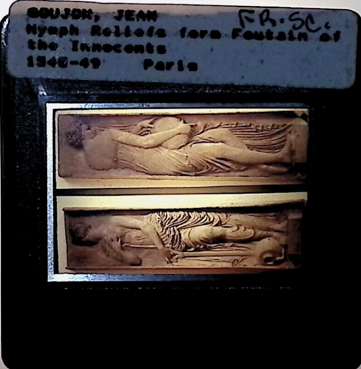 Vintage Art History Slide Photo Jean Goujon Hymph Reliefs Fountain Innocents Par
