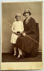 orig. Photo postcard photograph child children around 1930 girls mother communion