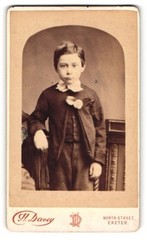 Photograph H. Davey, Exeter, North Street, Young Man in Black Clothes with w