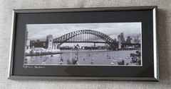 Framed Art Panoramic Photography Sydney Harbour Opera House Bridge VINTAGE 90s