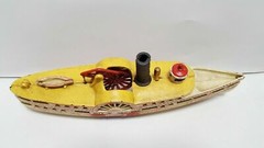 Rare Vintage Wilkins Cast Iron Paddle River Boat City of New York 1890-95 USA