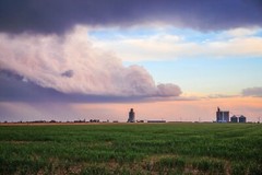 Storm Clouds Photography Print: Texas Panhandle Stormy Sky Small Town Photo