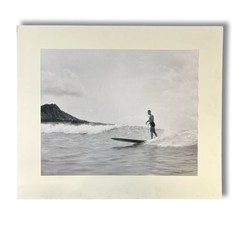 Josef Muench B/W Gelatin Silver Photograph Hawaiian surfer at Waikiki Beach