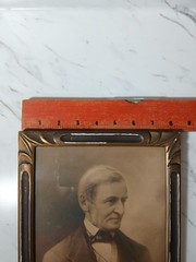 Rare Antique 1900s Ralph Waldo Emerson Portrait Photograph Framed Print 8.25×10″