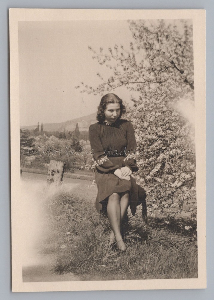 Rodderberg near Bonn Remagen 1943 – Spring Woman – Old Photo 1940s
