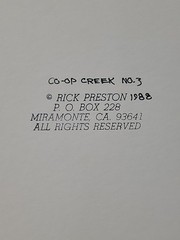 «Co-Op Creek» by Rick Preston 1988 #3, matted and signed,NO FRAME.