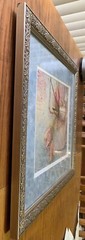 VTG Art Still Life Photo Print Tulips & Antique Brass Pitcher Framed/Matted VG