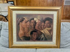 Large Heritage African American Women Group Portrait Framed Art Print Gold