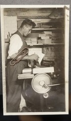 Photo Portrait Bookbinder Printer Man Work Craft Factory Poster Berlin Company