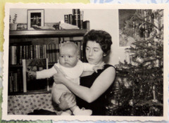 Photo child woman woman Christmas Christmas tree Xmas Aachen 1957 vintage BG