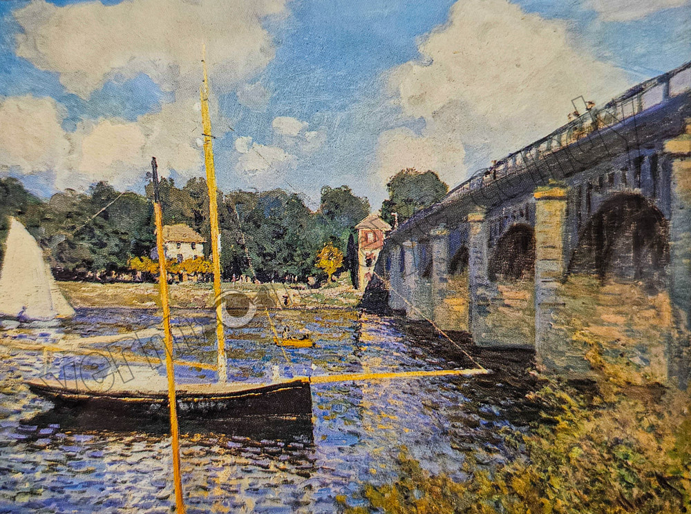 Sailboats on the River with Bridge Art DIGITAL DOWNLOAD Print at Home Impression