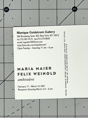 MARIA MAIER & FELIX WEINOLD Art Show Announcement Card 2001 – ambivalent