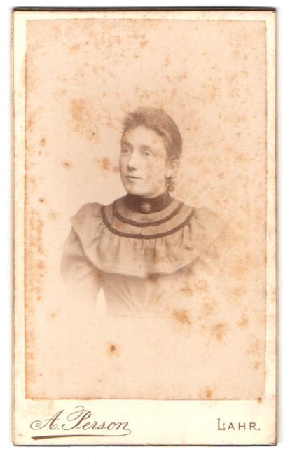 Photograph A. Person, Lahr, Schillerstr. 21, Portrait Elegant Woman in Ruched