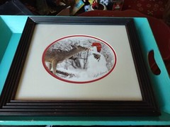 Beautiful ❤️ Winter Scene of Deer and Snowman ☃️ Signed Photo By Carl R Sams II