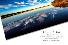 Lake Thunderbird Photography Print: Oklahoma Landscape Sky Reflection Photo