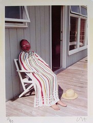 DAVID HOCKNEY Signed 1973 Original Color Photograph «Henry Avoiding the Sun»