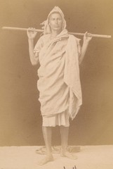 Handsome cabinet card by Jean Geiser: young man, Kabyle, albumen photo c. 1880