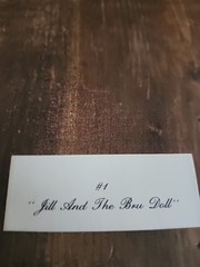 Vintage Wooden Picture Jill And The Bru Doll #1
