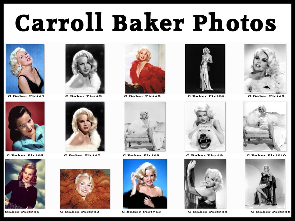 Carroll Baker (Vintage Hollywood Actress 8×10 Photos) Color/B&W Many to Choose