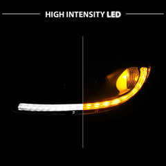 for 2005 06-2013 Chevy Corvette C6 Switchback+Sequential LED DRL Black Projector
