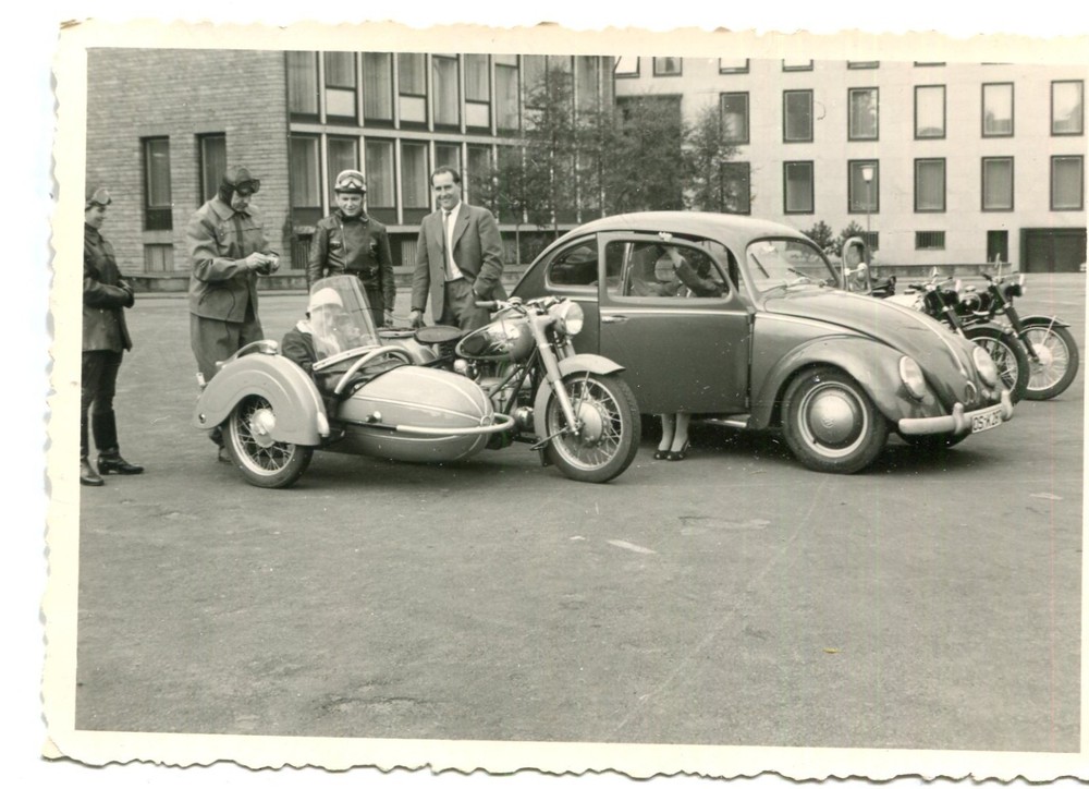 7 Vintage Photos Beetle Cars Circa 1950, 1960, 7x7cm
