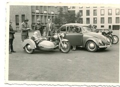7 Vintage Photos Beetle Cars Circa 1950, 1960, 7x7cm
