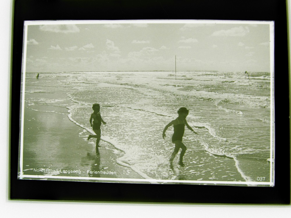Nude Egg Cuxhaven Beach Nude Orig. postcard negative motif hist. Glass Negative