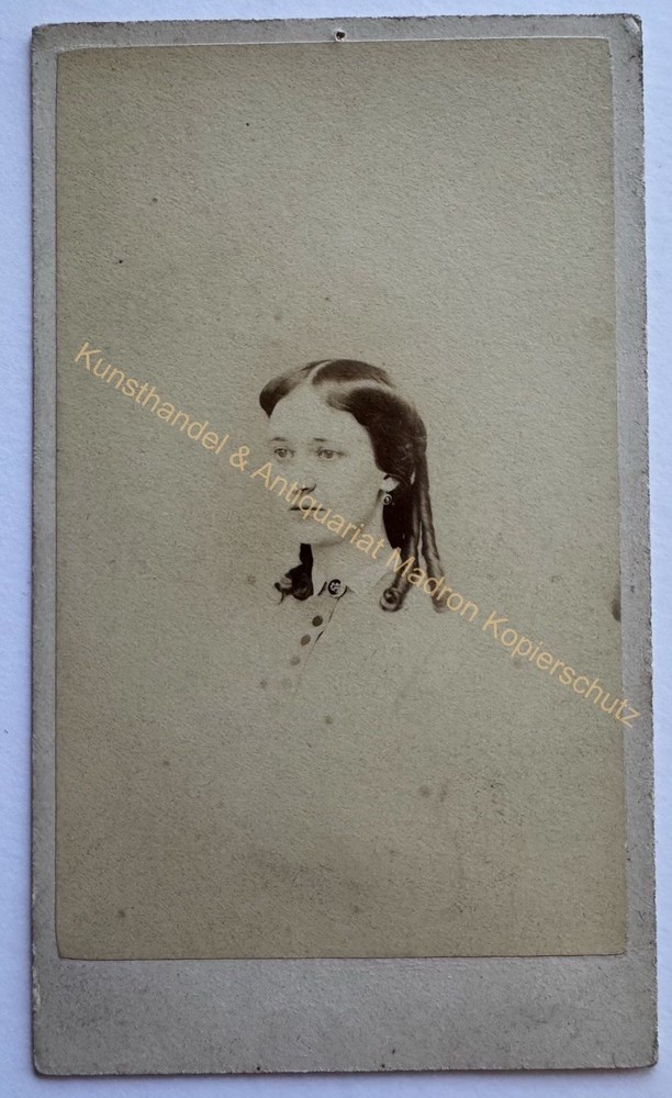 orig. CDV photo photograph woman lady picture old fashion around 1860 Chicago Fassett