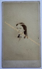 orig. CDV photo photograph woman lady picture old fashion around 1860 Chicago Fassett