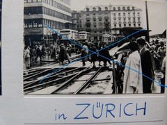 Old Photo Album from 1953, Switzerland Travel, Cars, Tram, Technology, Zurich, Freiburg
