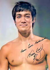 Bruce Lee Studio Head Shot Autographed 8×10