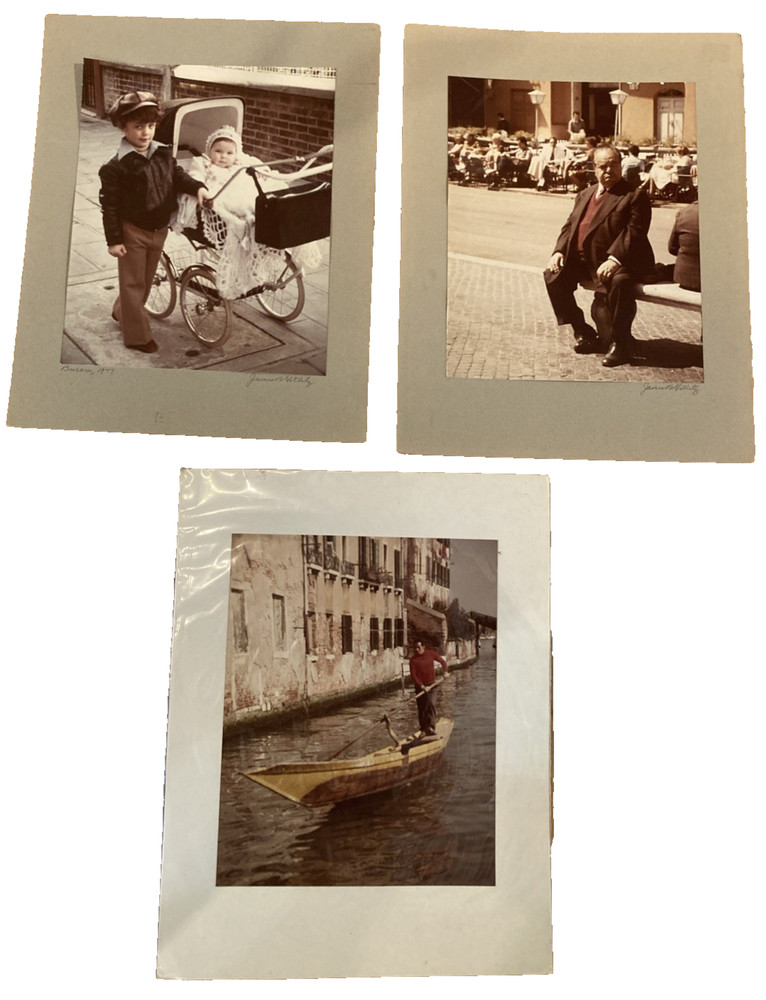 3 1970’s JAMES GITLITZ Original Photographs Children & Carriage – Gondola – Cafe