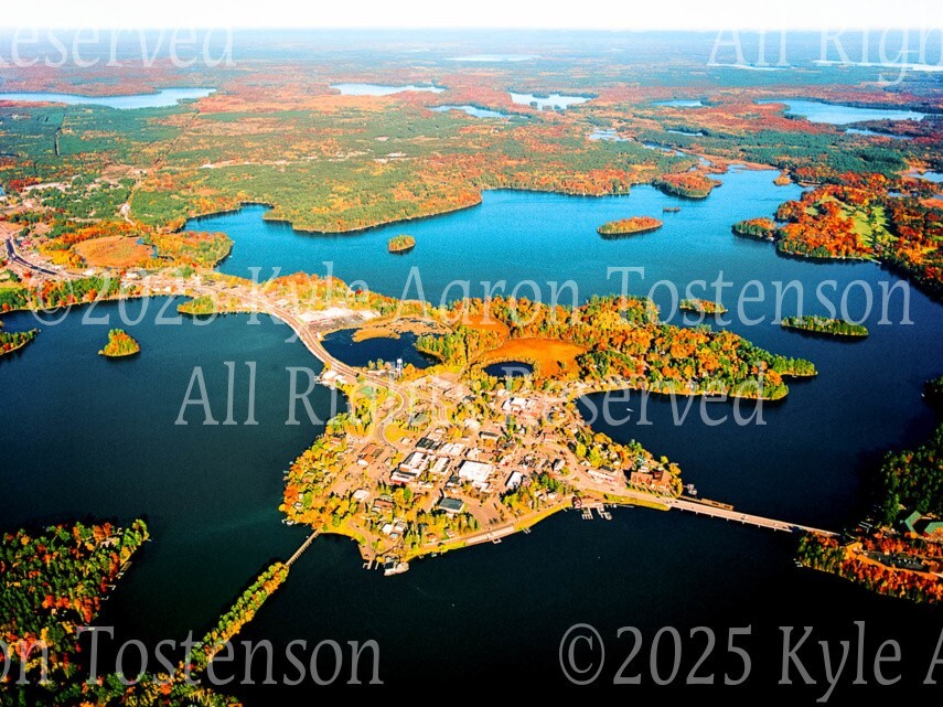 Minocqua Island, Oneida County, Wisconsin. Overhead Photograph, Frame Optional