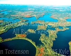 Laurel Lake, Oneida County, Three Lakes, Wisc. Overhead Photo. Frame Optional.