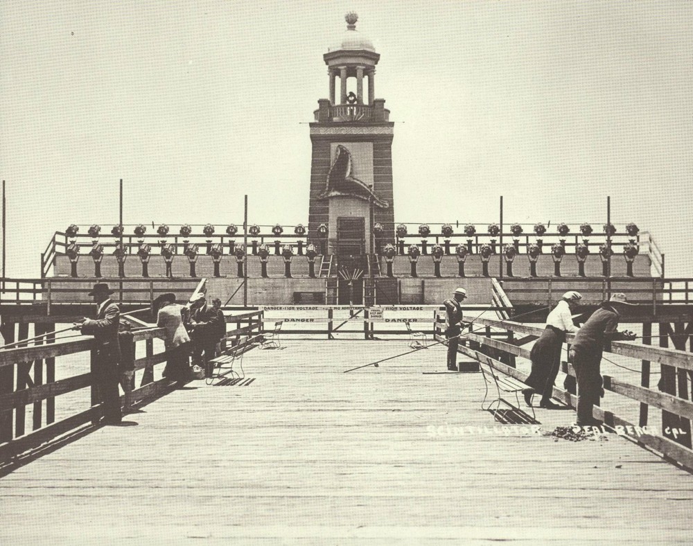 SEAL BEACH Fishing PIER Scintillator Lights Photo Print 1611 11″ x 14″